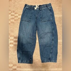 GAP Mid Rise SuperSoft Pull-On Barrel Jeans